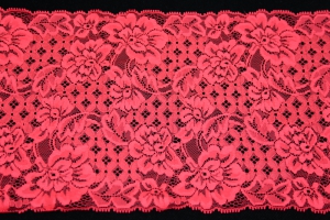 7 Inch Flat Double Edge Galloon Lace, Poinsettia Red (25 YARDS) MADE IN USA